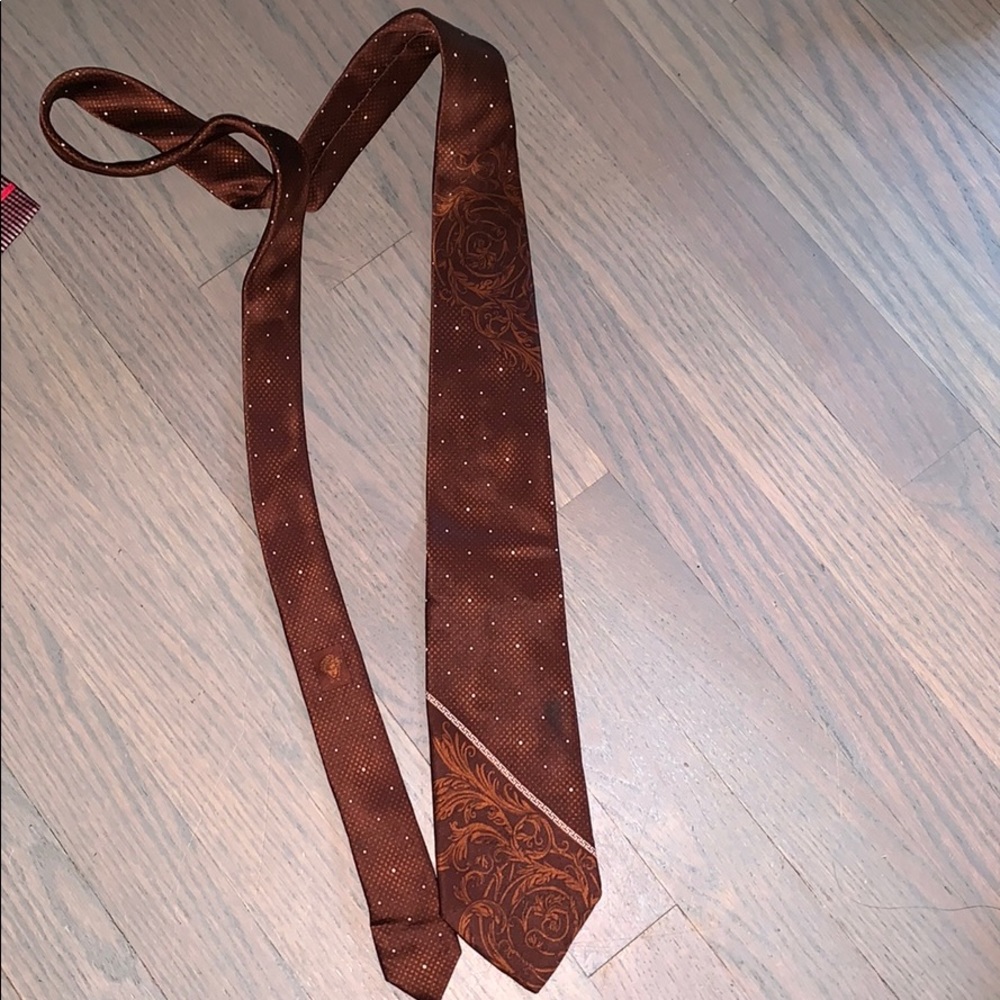 Mens silk brown Versace tie designer